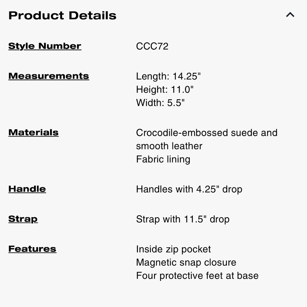 COACH Maggie Tote Bag CCC72 Crocodile-embossed suede and smooth leather NEW!! - Picture 9 of 9